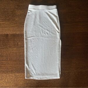 Ribbed Bodycon Skirt with Side Slit